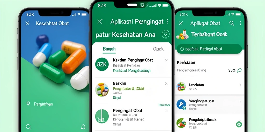 Screenshot 8ZK menampilkan antarmuka ramah pengguna untuk pengingat obat.