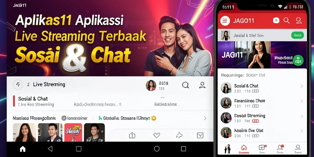 Antarmuka aplikasi JAGO11 saat live streaming dengan fitur interaksi pengguna.