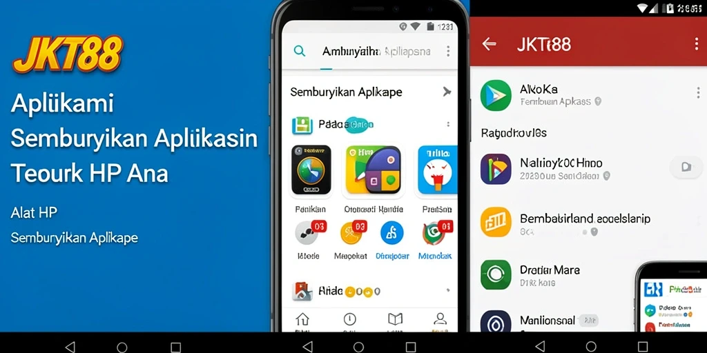 Antarmuka JKT88 yang menunjukkan fitur Sembunyikan Aplikasi.