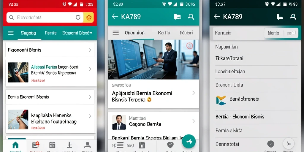 Antarmuka KA789 menampilkan berita ekonomi secara jelas dan menarik.