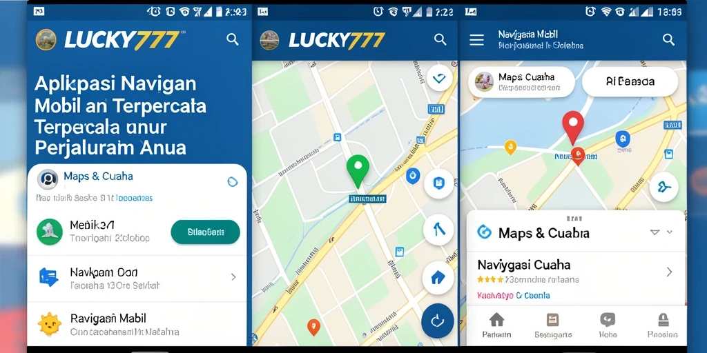 Antarmuka pengguna LUCKY777 menampilkan navigasi mobil yang jelas dan informatif.