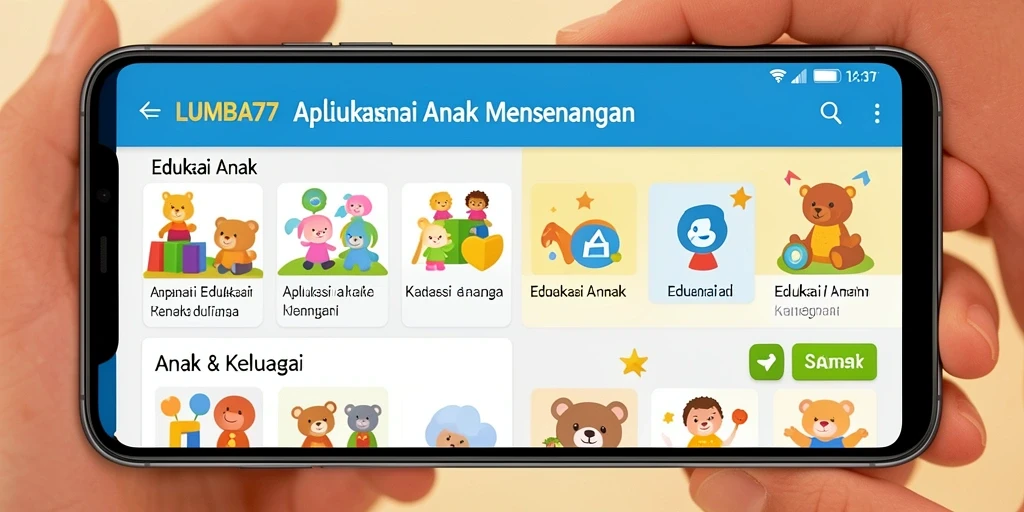Tampilan antarmuka interaktif LUMBA77 untuk belajar sambil bermain.