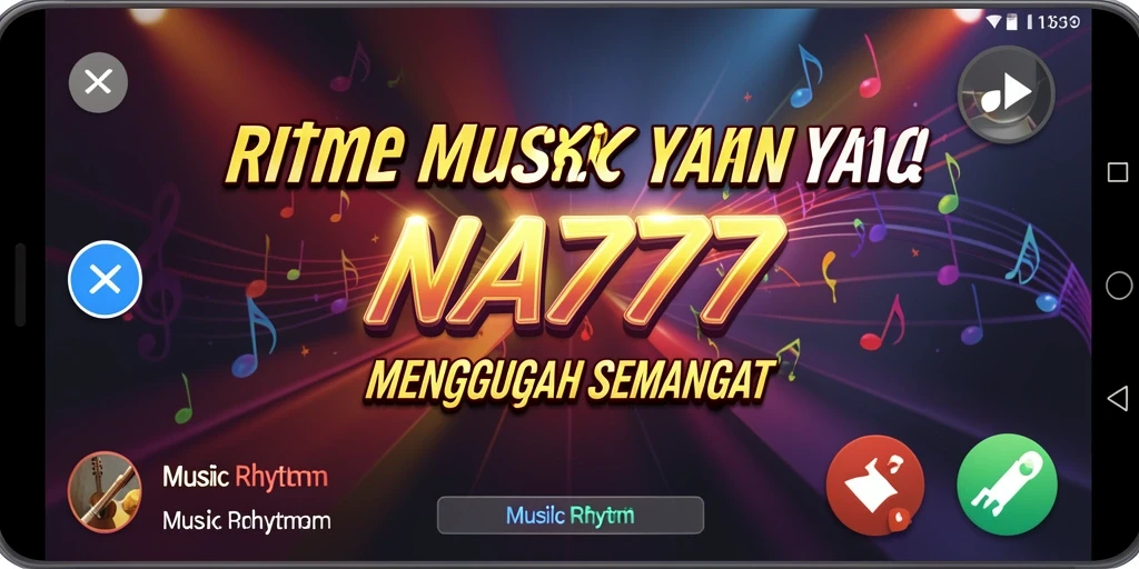Antarmuka menarik dan interaktif dari NA777 saat bermain musik.