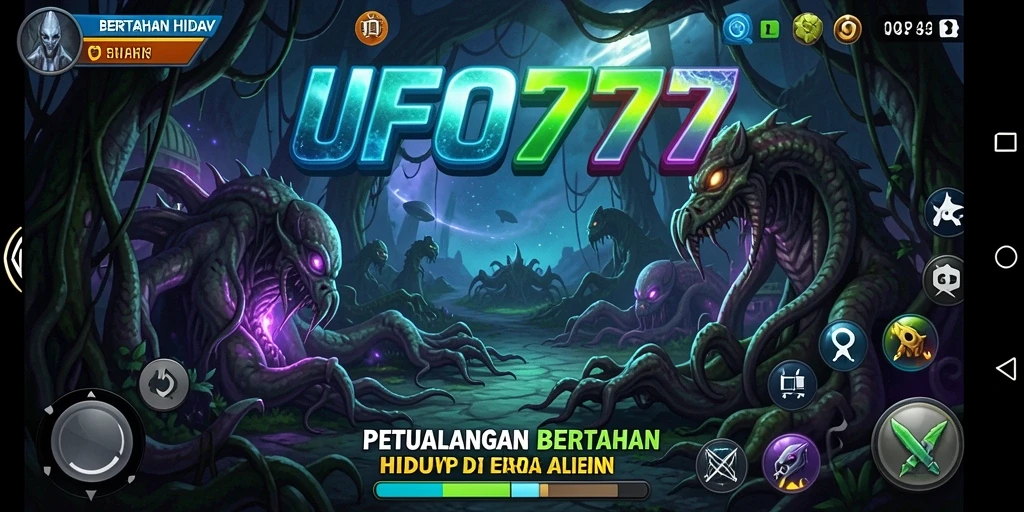 Antarmuka <strong>UFO777</strong> menunjukkan gameplay bertahan hidup yang mendebarkan.